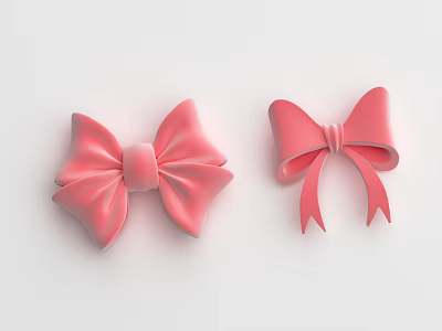 Soft Pink Bows As Decorative Daily Life Accessories For Home Use 3d model