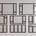 Various Modern Window Frame Designs With Glass Panels And Different Styles 3d model