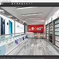 Modern Mobile Phone Store Digital Store Mobile Phone Accessories Store Digital Store Unicom Business Hall Nakajima Display Desk 3d model