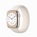 Modern Smartwatch Featuring Beige Silicone Strap And Classic Analog Dial Design 3d model