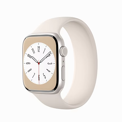 Modern Smartwatch Featuring Beige Silicone Strap And Classic Analog Dial Design 3d model