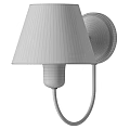 Elegant Gold Metal Wall Lamp With White Fabric Shade Design