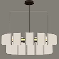 Elegant Modern White Chandelier With Circular Layered Shades And Warm Glow
