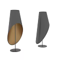 Modern Table Lamp Featuring Black Shade Gold Interior Unique Shape And Round Base 3d model