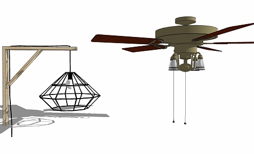 Modern lamp combination chandelier combination 3d model