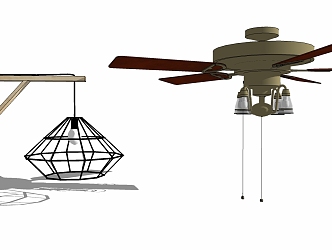 Modern lamp combination chandelier combination 3d model