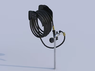 Agricultural Equipment Heavy Duty Hose Reel With Metal Stand And Flexible Watering Tube 3d model