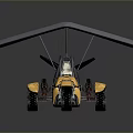 Yellow Three Wheeled Motorcycle With Canopy And Modern Open Frame Design