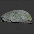 Organic Natural Stone With Green Moss Covered Rough Surface And Natural Shape For Garden Decoration
