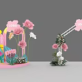 Vibrant Floral Display With Colorful Flowers LOGO And Green Plants On Pink Base