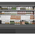 Commercial Refrigerator Display With Multi Tiered Shelves Filled With Assorted Bottled Beverages