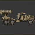 Military Rocket Launcher Weapon System Mounted On Camouflage Army Truck With Multiple Tubes 3d model