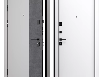 Stylish Modern Swing Door With Sleek Design Durable Aluminum Frame And Secure Lock System 3d model