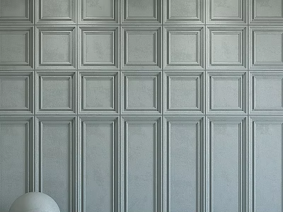 Light Gray Decorative Wall Panels Featuring Square And Rectangular Design Elements 3d model