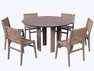 New Chinese Dining Table and Chair 3d model