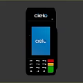 Black POS Payment Terminal With Screen Displaying Clelo And Green Yellow Red Buttons