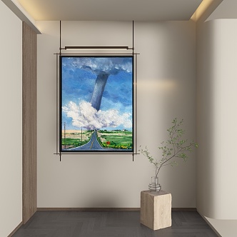 Abstract Hanging Paintings 3d model