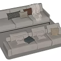 Double sofa Multi-person sofa Corner sofa 3d model