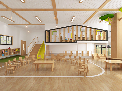 Modern Kindergarten Classroom 3d model