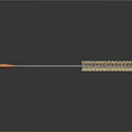 Long Handle Household Cleaning Brush With Orange Grip And Yellow Bristle Head