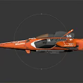 Futuristic Spacecraft Model With Orange Black Silver Streamlined Design And Detailed Features For Space Exploration