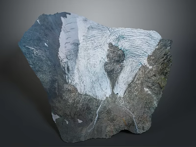 Majestic Mountain Glacier Landscape With Rocky Peaks And Frozen Ice Formations 3d model