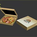 Hot Fresh Pizza Inside Open Box With Closed Packaging Design 3d model