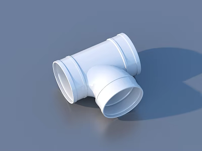 Durable White Plastic Three Way Pipe Fitting Essential Daily Necessities For Home Use 3d model