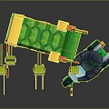 Colorful Building Block Characters And Turtle Creature With Bus Structure And Accessories