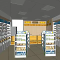 Organized Retail Store Interior With Shelves Display Racks And Products