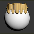 Elegant White Round Decorative Item With Gold Accents And Clear Crystals