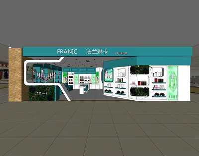 Modern store cosmetics store 3d model