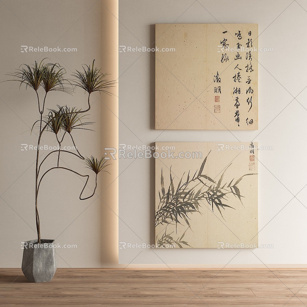 New Chinese Decorative Painting 3d model