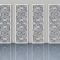 Elegant Four Vertical White Swing Doors With Intricate Detailed Patterns