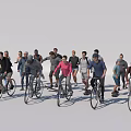 Group of People Riding Bicycles Together in a Casual Outdoor Activity