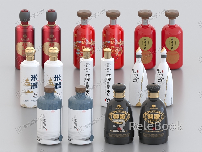 Drink bottle white wine rice wine Wuliangye Maotai tobacco wine famous wine red wine model