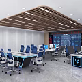 Modern Monitoring Room With Multiple Screens Ergonomic Chairs Control Workstations And Wooden Slat Ceiling Lighting