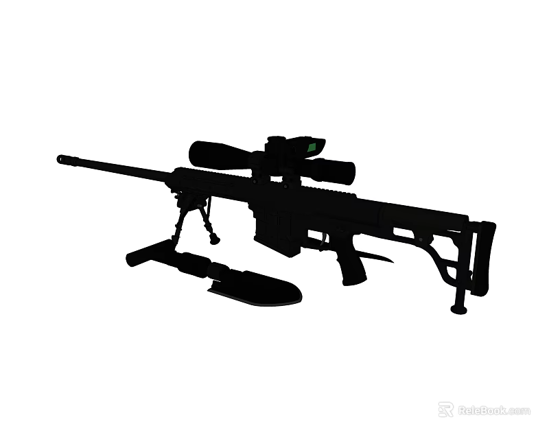 Tactical Sniper Rifle Equipped With Scope And Bipod For Precision Shooting 3d model 
