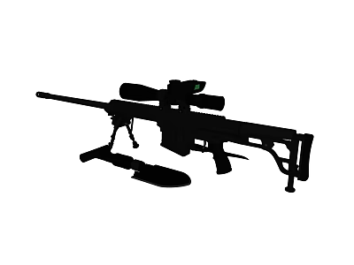 Tactical Sniper Rifle Equipped With Scope And Bipod For Precision Shooting 3d model