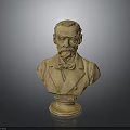Classical Furniture Decorative Bust Sculpture Made Of Stone With Pedestal Base And Intricate Details