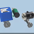 Industrial Equipment Including Pumps Valves Black Blue Green With Metal Connections