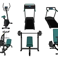 Modern Home Gym Fitness Equipment With Treadmill Exercise Bike Weight Bench And Dumbbells
