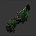 Biological Organ Structure With Soft Hair And Green Glowing Cracked Surface Design