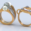 Ring Diamond Ring Gold Ring Gem Ring Bracelet Jewelry 3d model