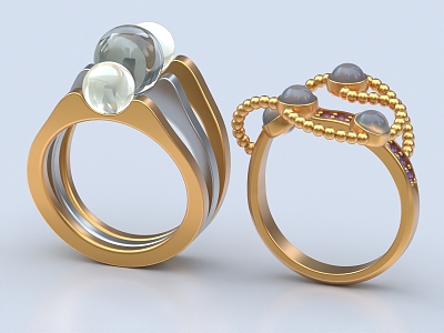 Ring Diamond Ring Gold Ring Gem Ring Bracelet Jewelry 3d model