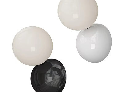 Modern Spherical Wall Lamps in White and Black Globe Design 3d model