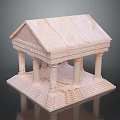 Ancient Style Architectural Model Featuring Columns Steps and Stone Roof Design 3d model