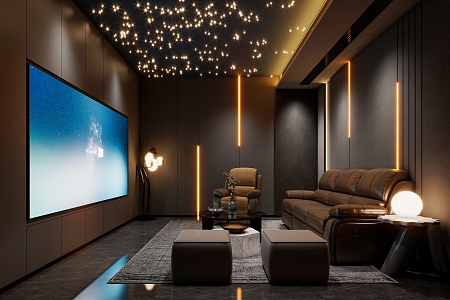 modern video room 3d model