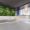 Modern Dental Clinic Interior With Dental Chair Surgical Lamp Computer Wooden Cabinets And Painting