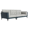 Modern Three Seater Sofa With Tufted Back And Two Tone Upholstery 3d model